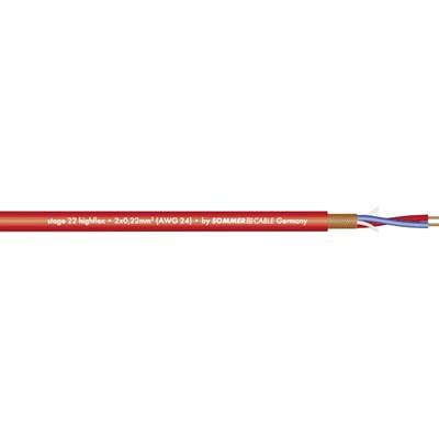 Sommer Cable 200-0003 Microfoonkabel  2 x 0.22 mm² Rood per meter