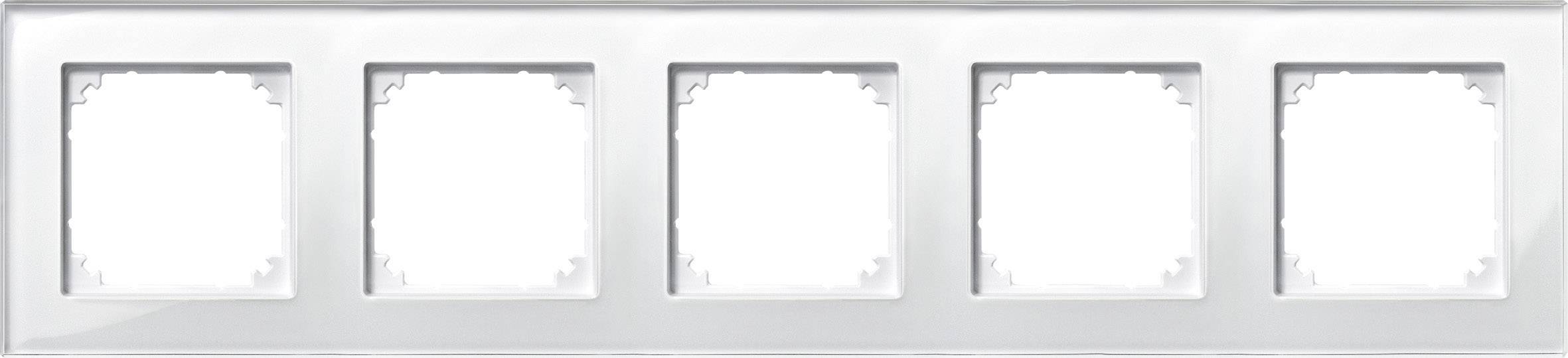 Merten 489519 Afdekking Frame 5-voudig System M, M-Plan Wit 1 stuk(s)