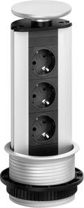 Conrad EVOline 93100001 Stekkerdoostoren 3-voudig Zwart, Zilver Randaarde stekker 1 stuk(s) aanbieding