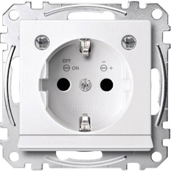 Merten MEG2304-0319 Wandcontactdoos met randaarde Inzetstuk  System M, 1-M, M-Smart, M-Plan, M-Creativ Polair-wit (glanzend) 1 stuk(s)