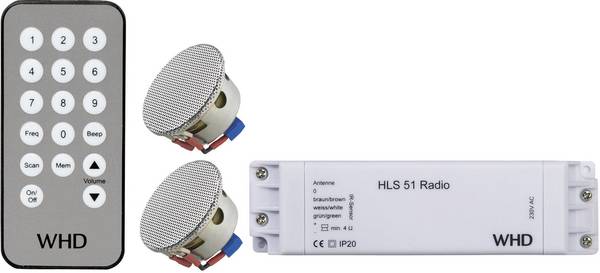 WHD Radio HLS 51 Basic Set chrom Luidspreker, Afstandsbediening, Radio Inzetstuk   Chroom 1 set(s)