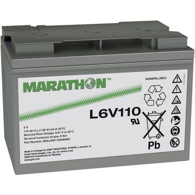GNB Marathon L6V110 Loodaccu 6 V 112 Ah Loodvlies (AGM) (b x h x d) 272 x 190 x 166 mm M8-schroefaansluiting Onderhoudsv