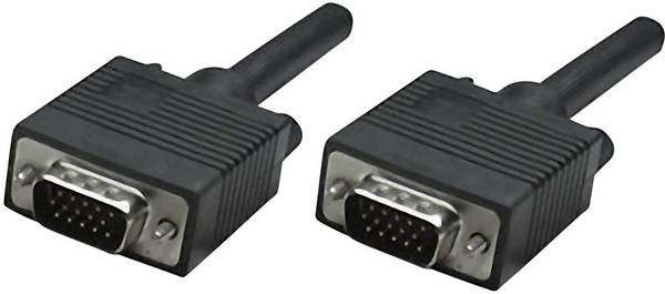 Manhattan 311731 VGA-kabel VGA Aansluitkabel VGA-stekker 15-polig 1.80 m Zwart Schroefbaar