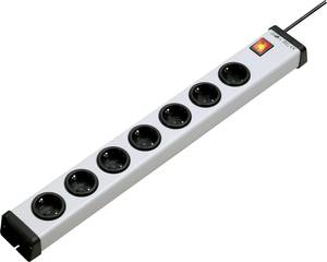 Conrad Ehmann 0201x01074301 Stekkerdoos met schakelaar 7-voudig Grijs, Zwart Randaarde stekker 1 stuk(s) aanbieding