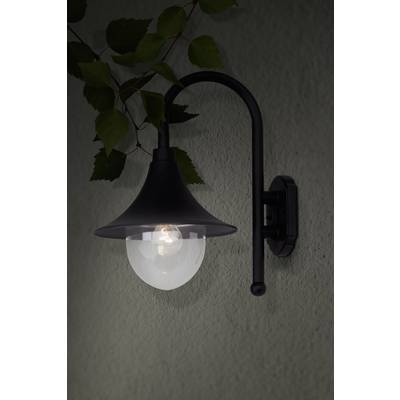 Brilliant Berna 41081/06 Buitenlamp (wand)  Spaarlamp, LED E27 60 W Zwart