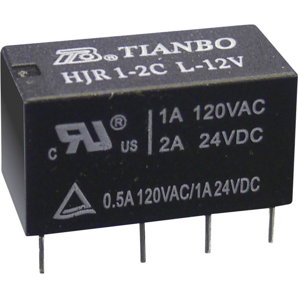 Tianbo Electronics HJR1-2C-L-24VDC Printrelais 24 V/DC 2 A 2x wisselcontact 1 stuk(s)