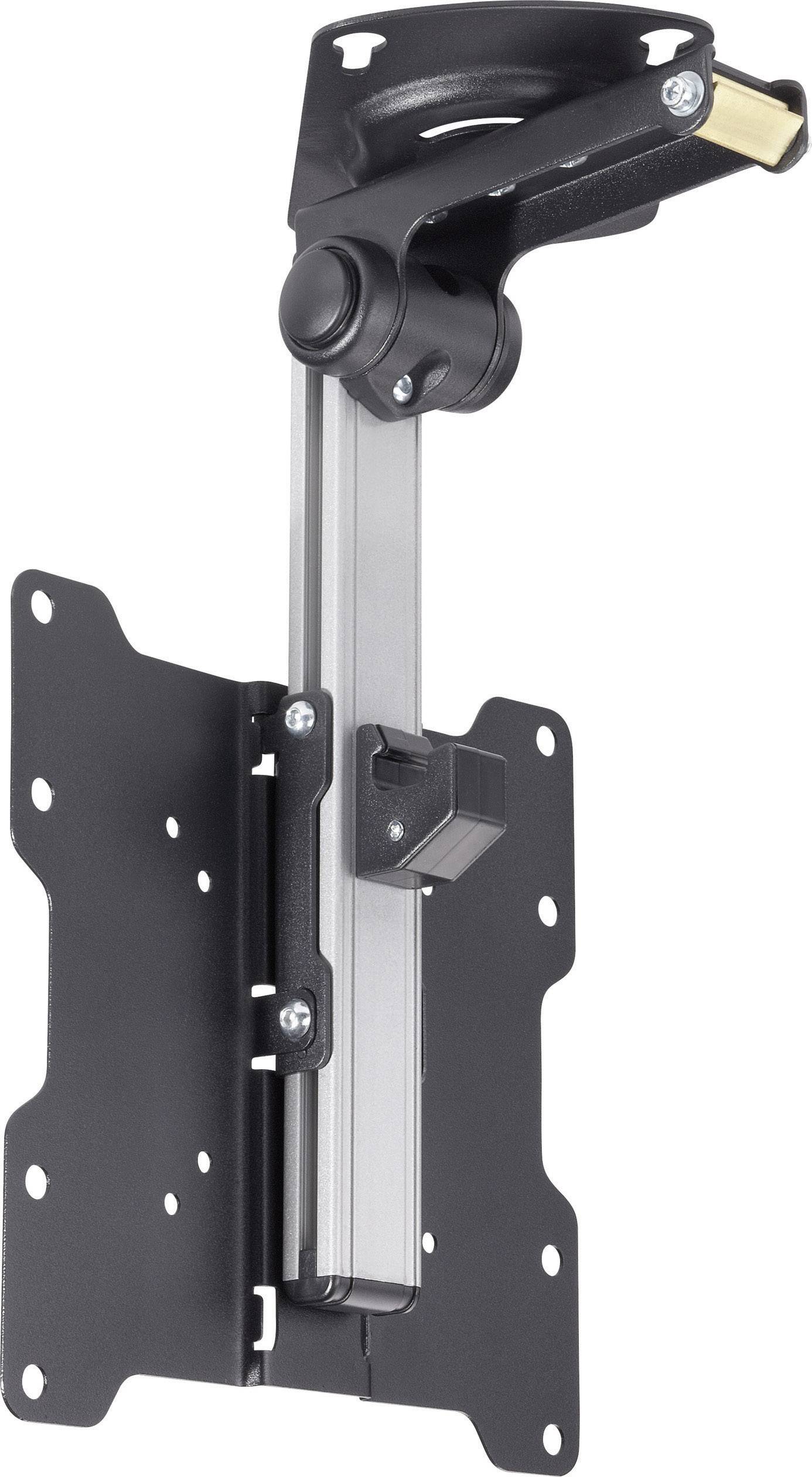 Metalen wandsteun voor monitors of televisies. Hoogteverstelbaar met meerdere schroefgaten voor flexibele bevestiging.