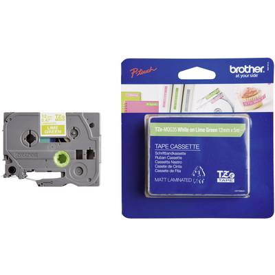 Brother TZe-MQG35 Labeltape mat   Tapekleur: Appelgroen (mat) Tekstkleur: Wit 12 mm 5 m