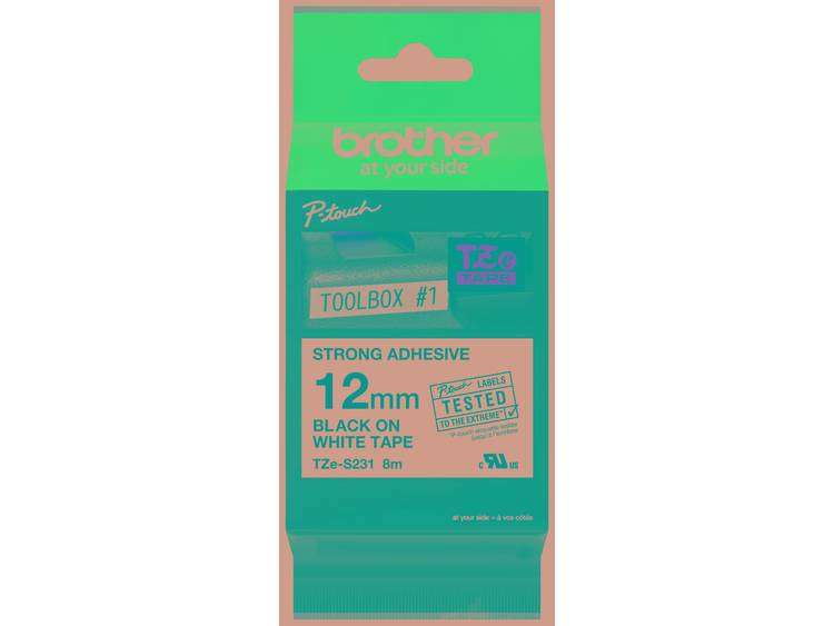 Labeltape Brother P-touch TZES231 12mm zwart op wit