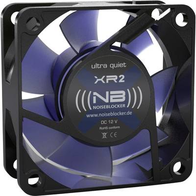 NoiseBlocker BlackSilent XR-2 PC-ventilator Zwart, Blauw (transparant) (b x h x d) 60 x 60 x 25 mm 