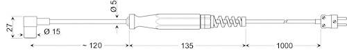 Technische tekening van een connector met afmetingen: Totaal 1255 mm, Ø 15 mm. Onderdelen: 120 mm, 135 mm, 1000 mm, Ø 27 mm.