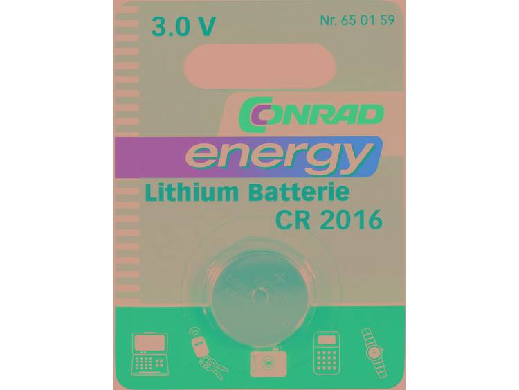 Conrad energy Knoopcel CR 2016 Lithium 70 mAh 3 V 1 stuks