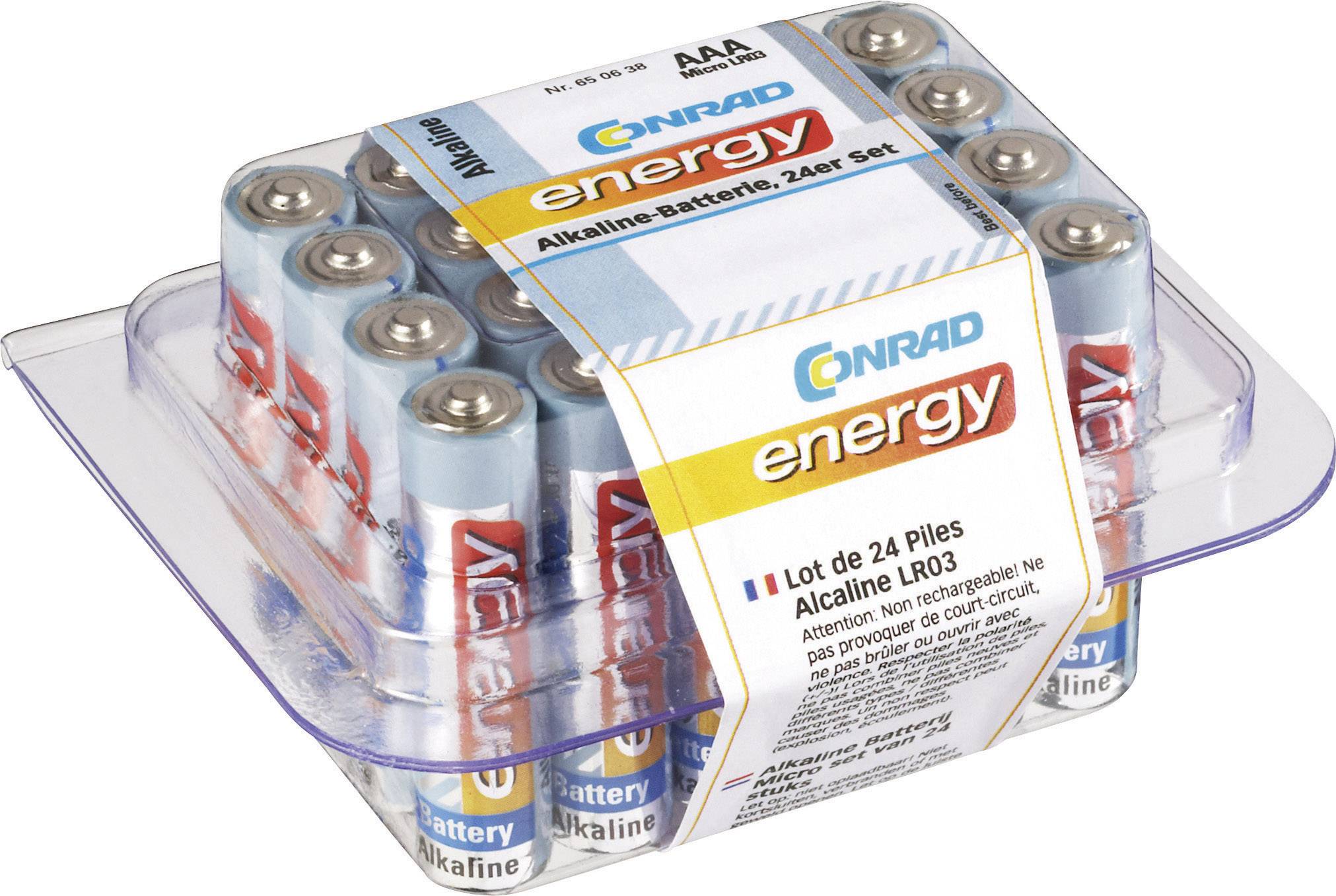 AAA batterij (potlood) Conrad energy LR03 Alkaline 1.5 V 24 stuks