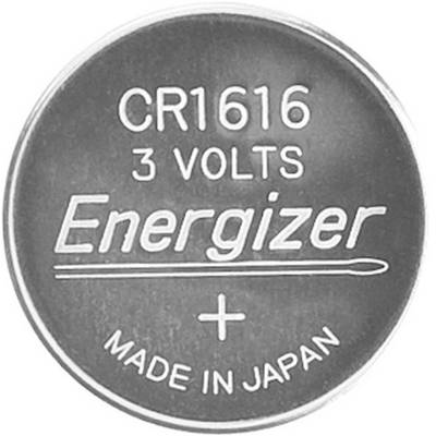 Energizer batterij, model CR1616, 3 Volt, gefabriceerd in Japan.