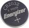 Ronde knoopbatterij met opschrift 'CR2032 3 VOLT Energizer'.