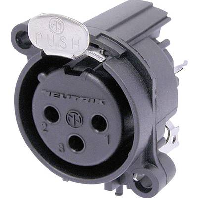 Neutrik NC3FAAV1 XLR-connector Flensbus, contacten recht Aantal polen: 3  Zwart 1 stuk(s) 