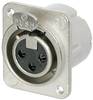 Neutrik NC3FD-LX-M3 XLR-connector Flensbus, contacten recht Aantal polen: 3 Zilver 1 stuk(s)