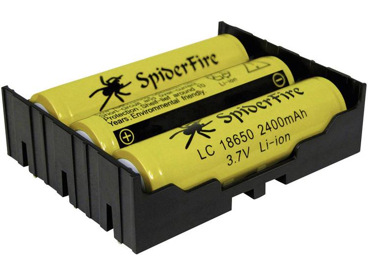 MPD Batterijhouder Pin voor 3 Li-ion-batterijen 18650 THT L voor 3 x 18650 (l x b x h) 77.7 x 59.69 