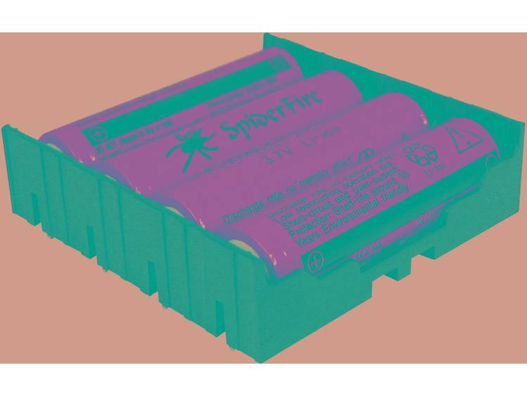 MPD Batterijhouder Pin voor 4 Li-ion-batterijen 18650 THT L voor 4 x 18650 (l x b x h) 77.98 x 78.84
