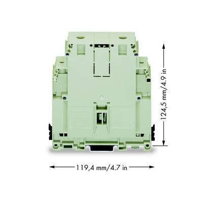 WAGO 400-499/499-704 Doorgangsklem 36 mm Schroeven Toewijzing: L Grijs 5 stuk(s) 