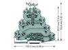 WAGO 2002-4101 Doorgangsklem 4-etages 5.20 mm Spanveer Toewijzing: L1, L2, L3 Grijs 25 stuk(s)