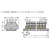 WAGO 261-424/341-000 Klemstrook 6 mm Spanveer Toewijzing: L Grijs 50 stuk(s) Package