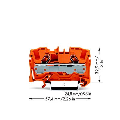 WAGO 2006-1202 Doorgangsklem 7.50 mm Spanveer  Oranje 50 stuk(s) 