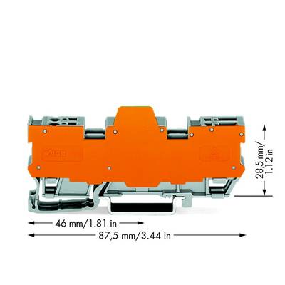 WAGO 769-182/769-314 Basisklemblok 5 mm Spanveer Toewijzing: L Grijs 10 stuk(s) 