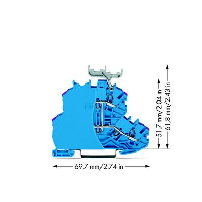 WAGO 2000-2239/099-000 Doorgangsklem 2-etages 4.20 mm Spanveer Toewijzing: N Blauw 50 stuk(s) 