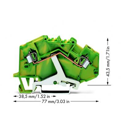 WAGO 780-607 Aardingsklem 5 mm Spanveer Toewijzing: Terre Groen, Geel 50 stuk(s) 