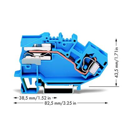 WAGO 784-613 Scheidingsklem 10 mm Spanveer Toewijzing: N Blauw 25 stuk(s) 