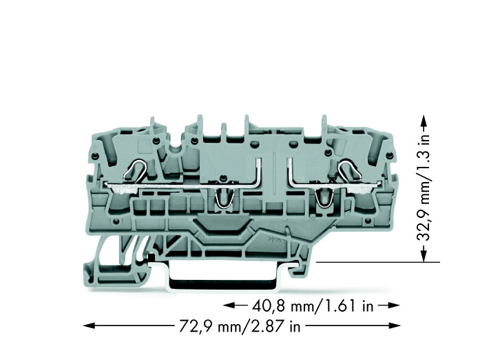 WAGO 2002-1961 Basisklem 5.20 mm Spanveer Toewijzing: L Grijs 50 stuk(s)