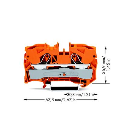 WAGO 2010-1202 Doorgangsklem 10 mm Spanveer  Oranje 25 stuk(s) 