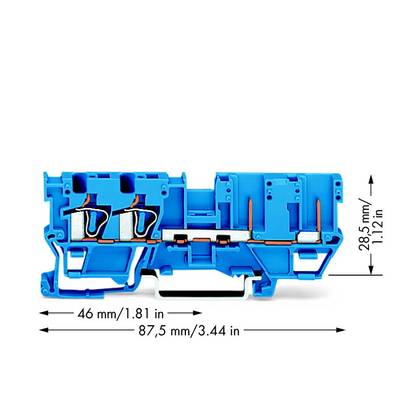 WAGO 769-171/000-006 Basisklem 5 mm Spanveer Toewijzing: N Blauw 50 stuk(s) 