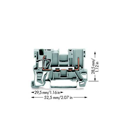 WAGO 769-176 Basisklem 5 mm Spanveer Toewijzing: L Grijs 100 stuk(s) 