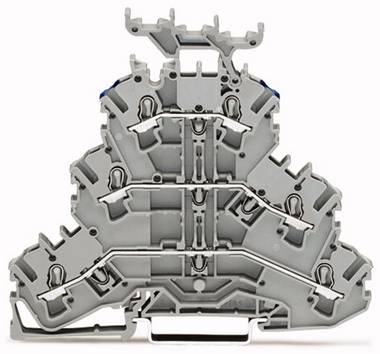 WAGO 2002-3233 Doorgangsklem 3-etages 5.20 mm Spanveer Toewijzing: L, L, N Grijs 50 stuk(s) Package