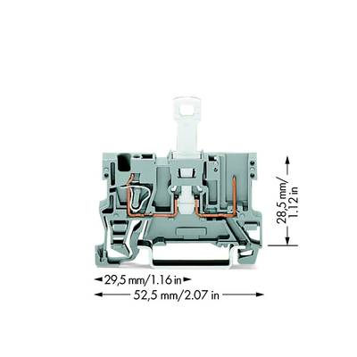 WAGO 769-232 Basisklem 5 mm Spanveer Toewijzing: L Grijs 50 stuk(s) 