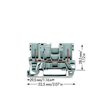 WAGO 769-156 Basisklem 5 mm Spanveer Toewijzing: L Grijs 100 stuk(s) 
