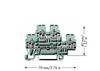 WAGO 870-501 Doorgangsklem 2-etages 5 mm Spanveer Toewijzing: L, L Grijs 50 stuk(s)