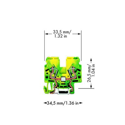 WAGO 870-917 Aardingsklem 5 mm Spanveer Toewijzing: Terre Groen, Geel 100 stuk(s) 