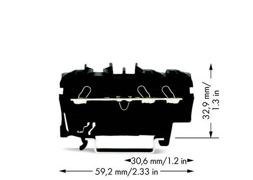 WAGO 2002-1305 Doorgangsklem 5.20 mm Spanveer  Zwart 100 stuk(s) Package