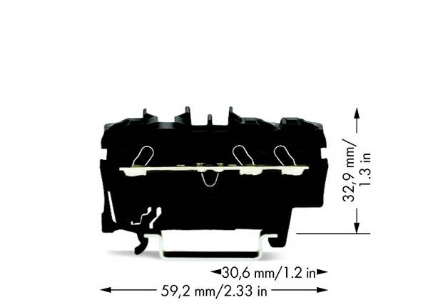 WAGO 2002-1305 Doorgangsklem 5.20 mm Spanveer  Zwart 100 stuk(s)