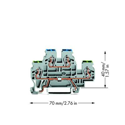 WAGO 870-517 Aardklem 2-etages 5 mm Spanveer Toewijzing: Terre, N Grijs 50 stuk(s) 