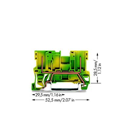 WAGO 769-227 Basisklem 5 mm Spanveer Toewijzing: Terre Groen, Geel 100 stuk(s) 