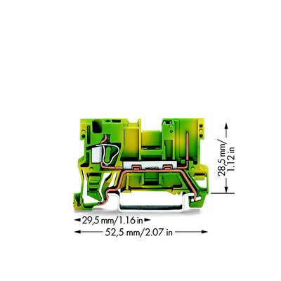 WAGO 769-237 Basisklem 5 mm Spanveer Toewijzing: Terre Groen, Geel 100 stuk(s) 