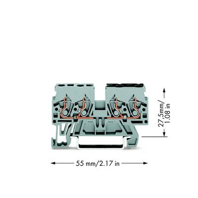WAGO 870-826 Doorgangsklem 5 mm Spanveer Toewijzing: L Grijs 100 stuk(s) 