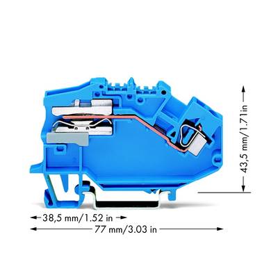 WAGO 781-613 Scheidingsklem 6 mm Spanveer Toewijzing: N Blauw 50 stuk(s) 