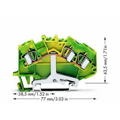 WAGO 781-637 Aardingsklem 6 mm Spanveer Toewijzing: Terre Groen, Geel 50 stuk(s) 