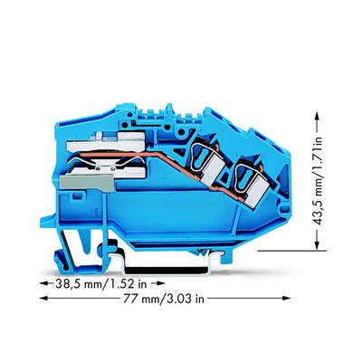 WAGO 781-643 Scheidingsklem 6 mm Spanveer Toewijzing: N Blauw 50 stuk(s) 