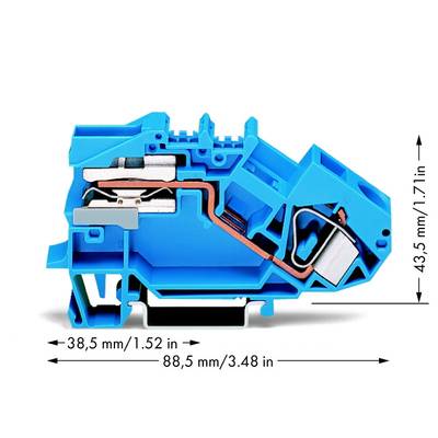 WAGO 783-613 Scheidingsklem 12 mm Spanveer Toewijzing: N Blauw 25 stuk(s) 